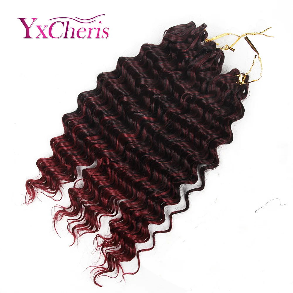 Synthetic Deep Wave Crochet Braiding Hair Extensions 10