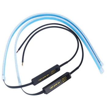 

2 Pcs Universal Car LED DRL Daytime Running Light Flow Runs Headlight LED Strip Brake Running Lights for Cars Waterproof