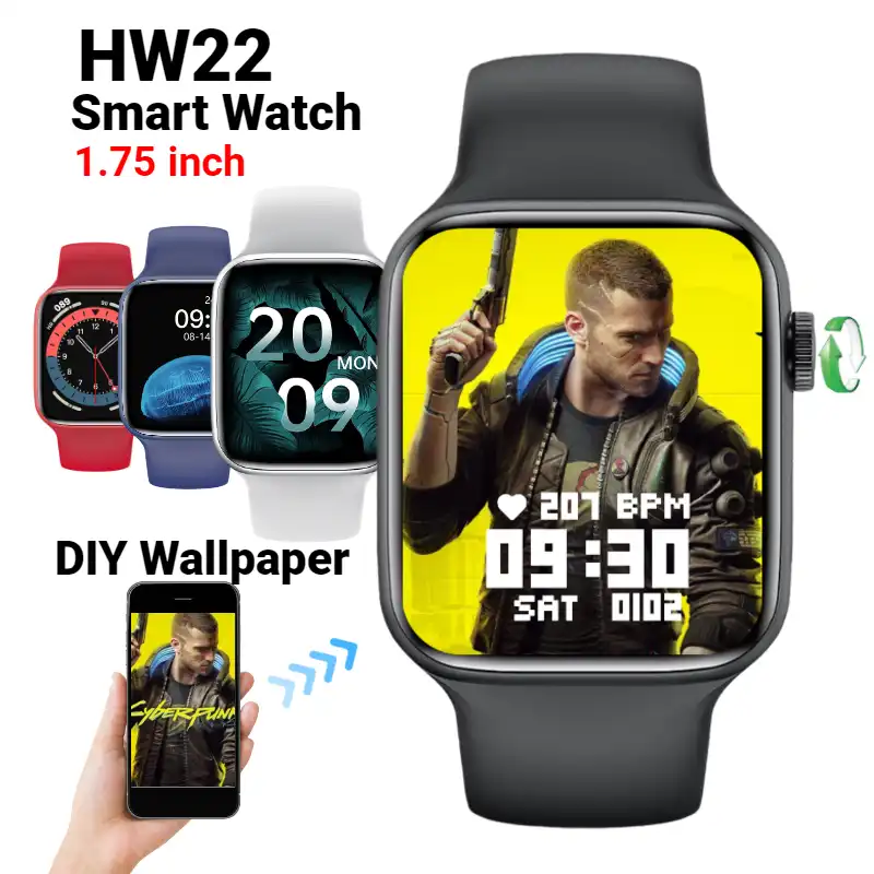 シリーズ6 Hw22スマートウォッチ1 75インチのフルタッチスクリーンのbluetooth通話diy壁紙心拍数スポーツsmartwatchs Pk W46 W26 Smart Watches Aliexpress
