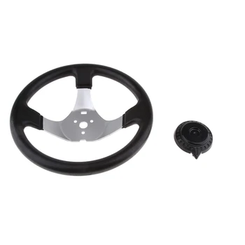 

300mm 11.8 inch Steering Wheel with Cap 3 Spoke for Go-Karts 150 250cc