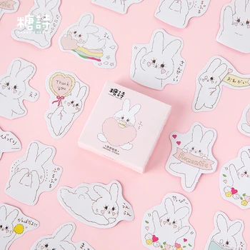

Candy Poetry cream rabbit mini paper diary sticker Scrapbooking Decoration label 45 pcs/pack Wholesale