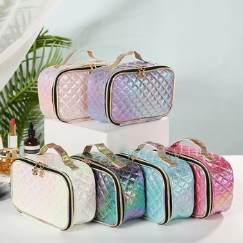 

Women's PU Cosmetic Handbag Portable Large Capacity Cosmetic Storage Bag Travel Bag Toiletry Bag