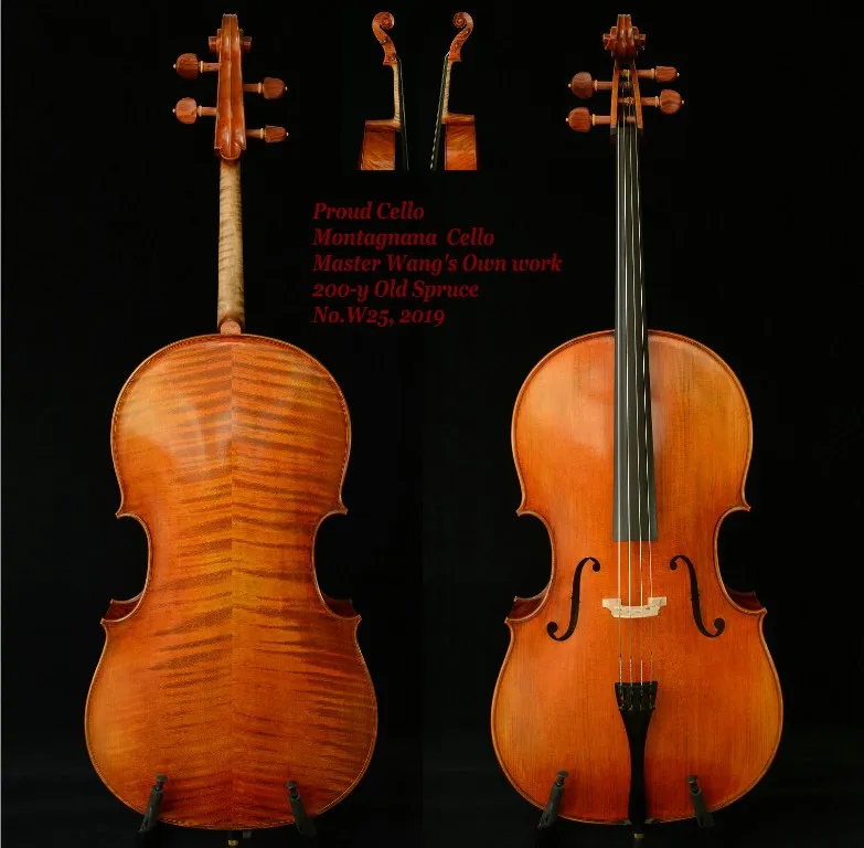 Реальное фото горд 4/4 Виолончель мастер Wang's Own Work 200-y старая ель No. W25