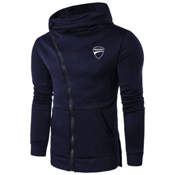

2020 Fashion Wild Zipper Comfortable Hoodies Ducati LOGO Solid Color College Style Muscle Pocket Fitness Tops Fast delivery