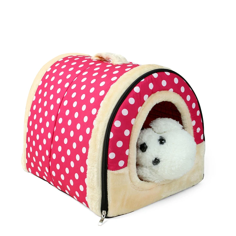 Pet Dog House Nest With Mat Foldable Pet Dog Bed Cat Bed House For Small Medium Dogs Travel Kennels For Cats Pet Products