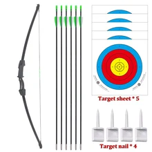 

4 Colors Kid’s Bow and Arrow 15LBS Children's Bow Set With Target Sheet&Target Nail Basic Takedown Archery Practice Outdoor Game