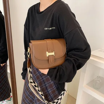 Solid Color Flap Square Crossbody Bags for Women PU Leather Sadoun.com