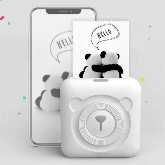 Портативный фотопринтер мини термоэтикетка чековый Bluetooth для мобильного телефона LHB99
