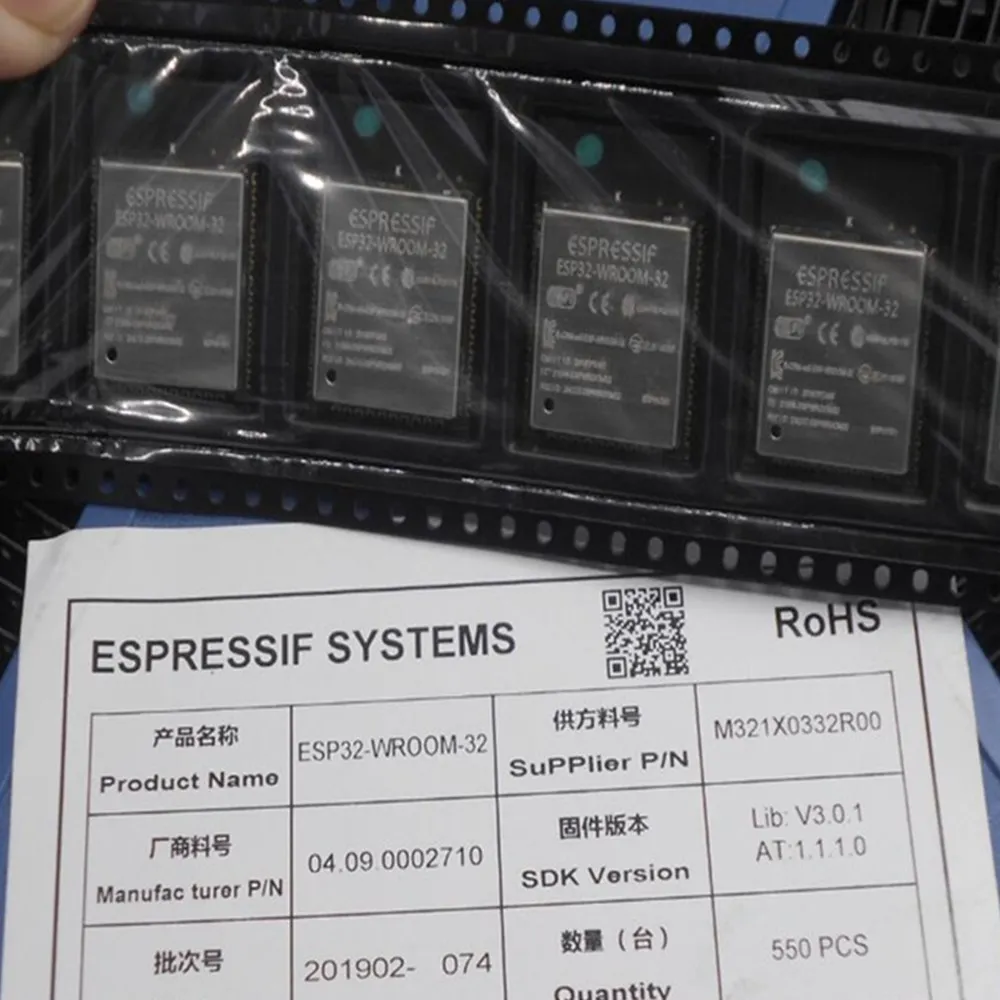 Флэш память ESP32 WROOM 32 ESP32S двухъядерный Мб 4 SPI режим flash UART SMD модуль Espressif