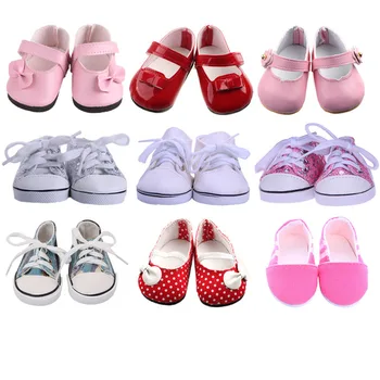 

ZWSISU 9 Styles Doll Shoes White Tube Shoes Canvas Shoes For 18 Inch American Doll & 43 Cm Baby Doll For Our Generation Girl`s