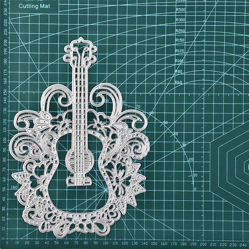 

GJCrafts Lace Flower Edge Guitar Metal Cutting Dies Scrapbooking Card Making Embossing Stencil Die Cut New 2019 Craft Dies Decor