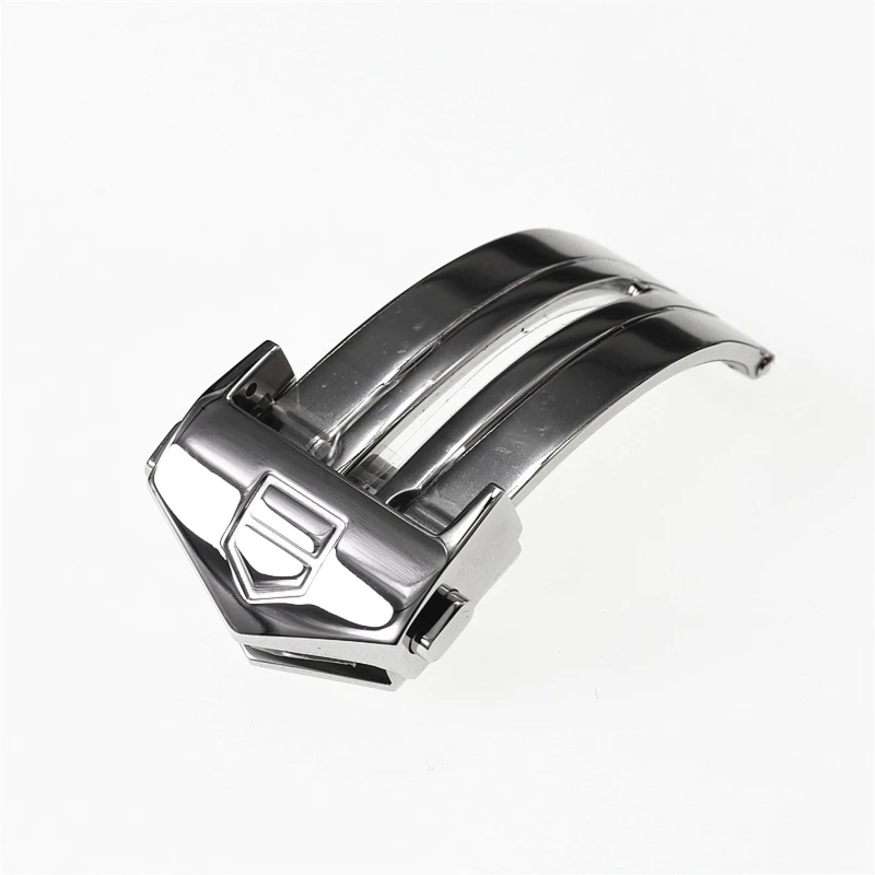 silver 18 мм серебряная застежка из нержавеющей стали для часов TAG Heuer AQUARACER CALIBRE 5, силиконовый резиновый ремешок, пряжка, кнопка, аксессуары - Цвет: silver