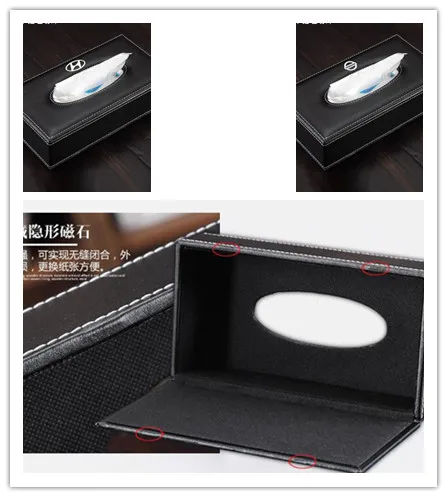 

PU Leather Tissue Box Cover Paper Case Holder with Magnet Home Car Decor New box