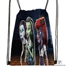 Изготовленный На Заказ Monster High мешок на шнурках с картинками из мультфильма сумка для мужчин и женщин милый рюкзак дети ранец(черная спина) 31x40 см#180531-01-43