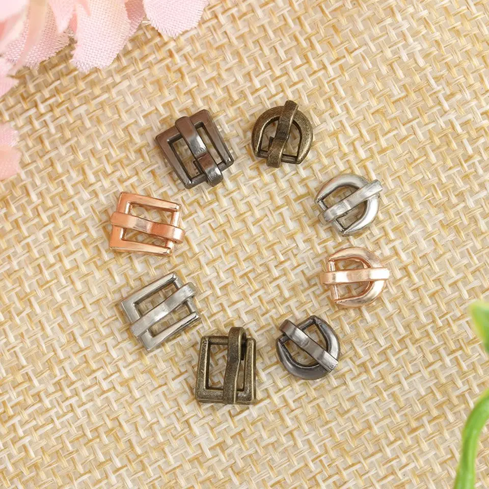 20 Pz 4mm Mini Bambola Fibbie Per Cinture Bottoni Ultra-Piccoli Tri