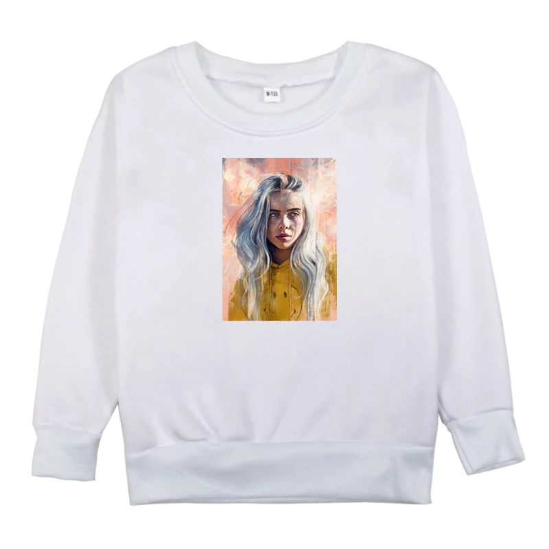 Hoodies 1 От 2 до 14 лет толстовки для девочек с принтом Billie Eilish, Bebe Fille, детская зимняя толстовка с капюшоном, одежда для маленьких девочек, футболки с длинными рукавами для мальчиков - Цвет: Hoodies 1