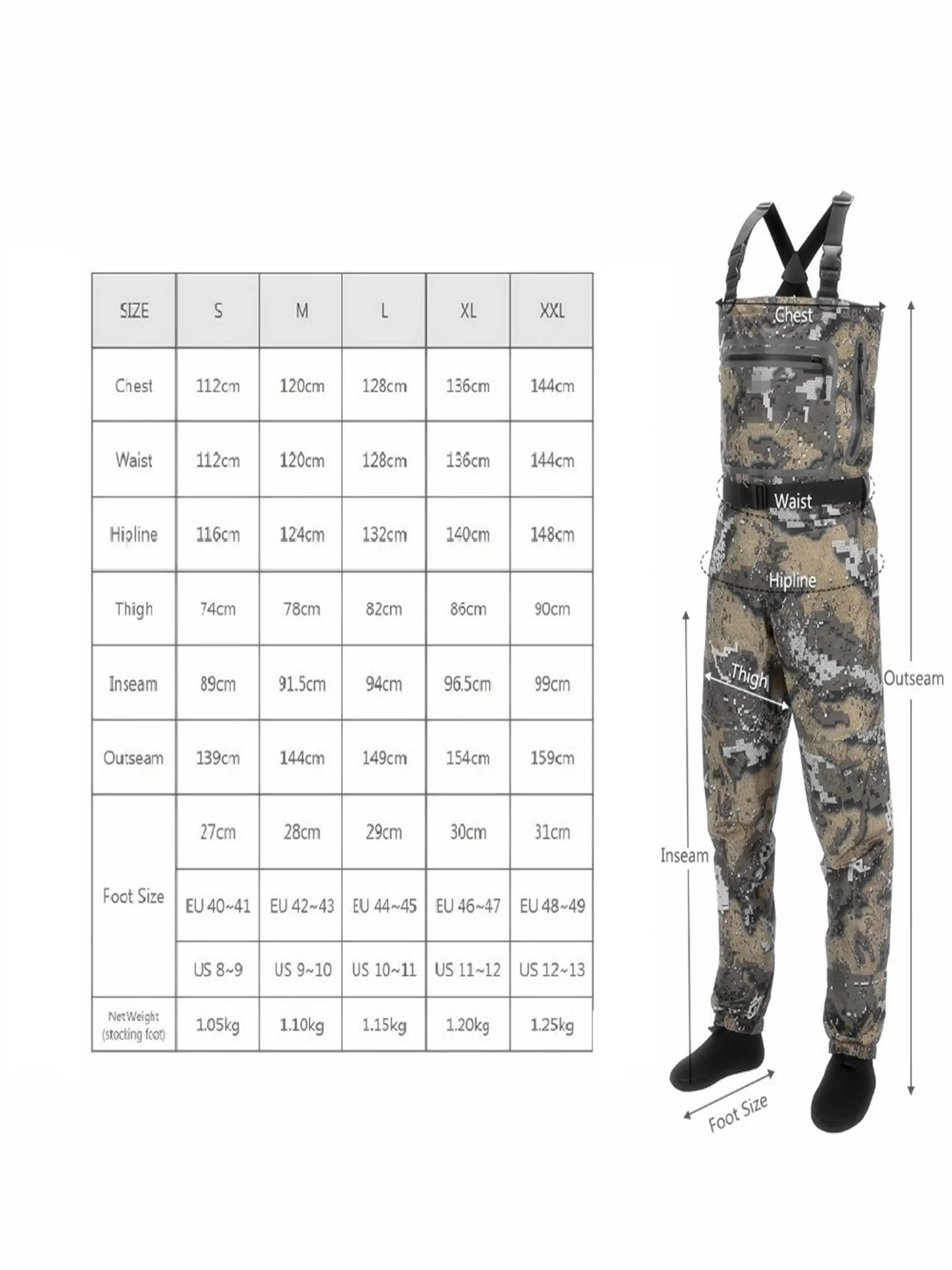 sitex men's waders Fly Fishing Waterproof Fishing Waders Breathable Hunting waders Wading Desolve camouflage Veil