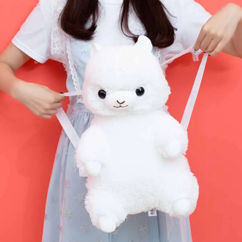 40 см Kawaii плюш из шерсти альпаки рюкзак Радужная Альпака Мягкая Кукла Плюшевая сумка на плечо день рождения детей девочек подарок