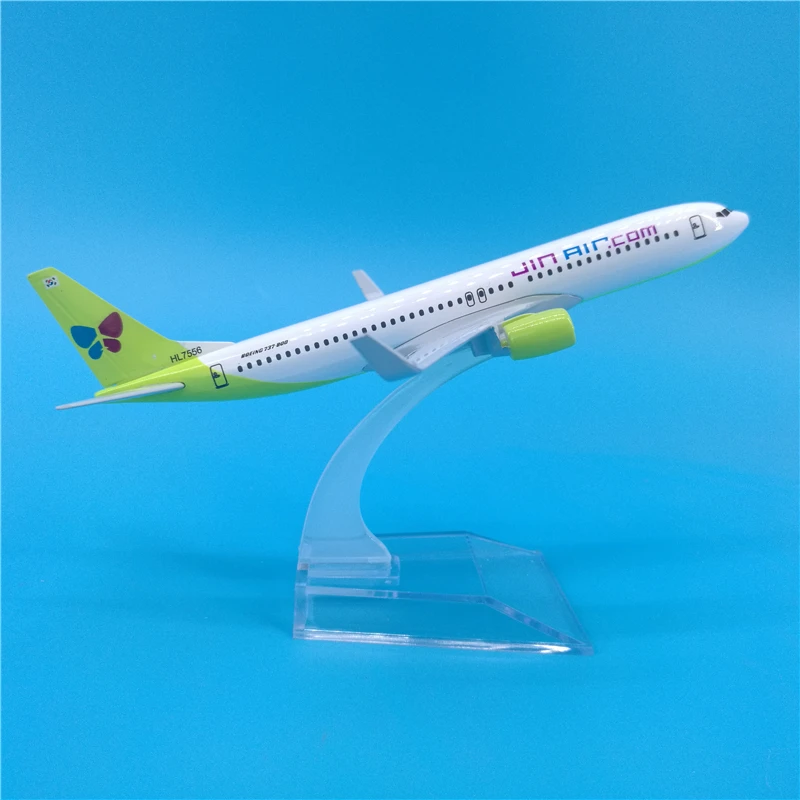 

16CM 1/400 Scale Boeing B737 Jin Air Airlines Plane Model Diecast Alloy Plastic Airframe Gifts Airplane Toys Fixed-wing Aircraft