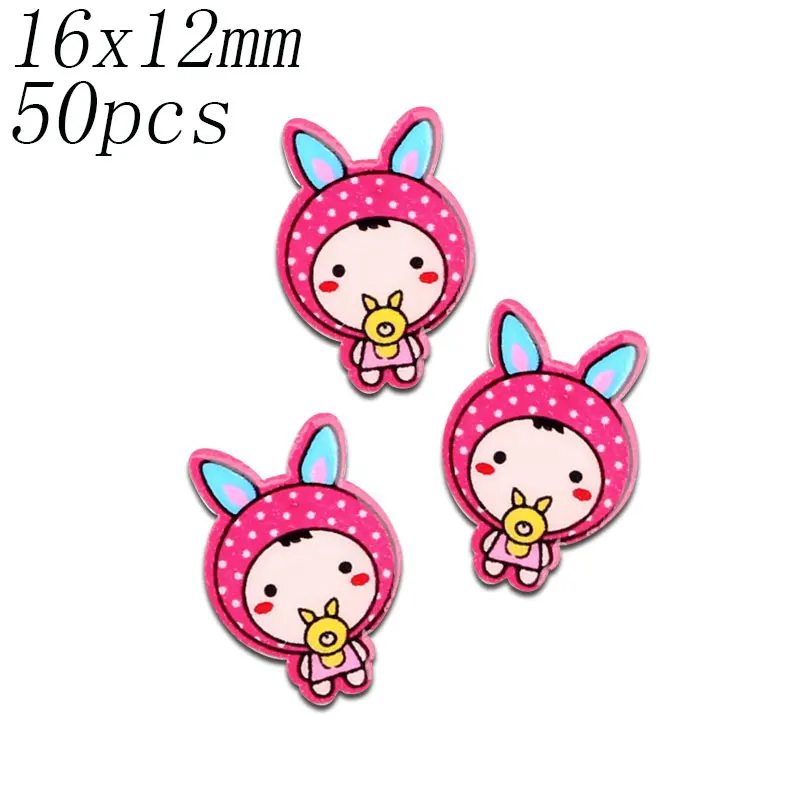 16x12mm 50 шт. Смешанные акриловые значки с героями мультфильмов Kawaii Flatback украшения животных ремесла значок украшения для скрапбукинга Diy аксессуары - Цвет: 16x12mm