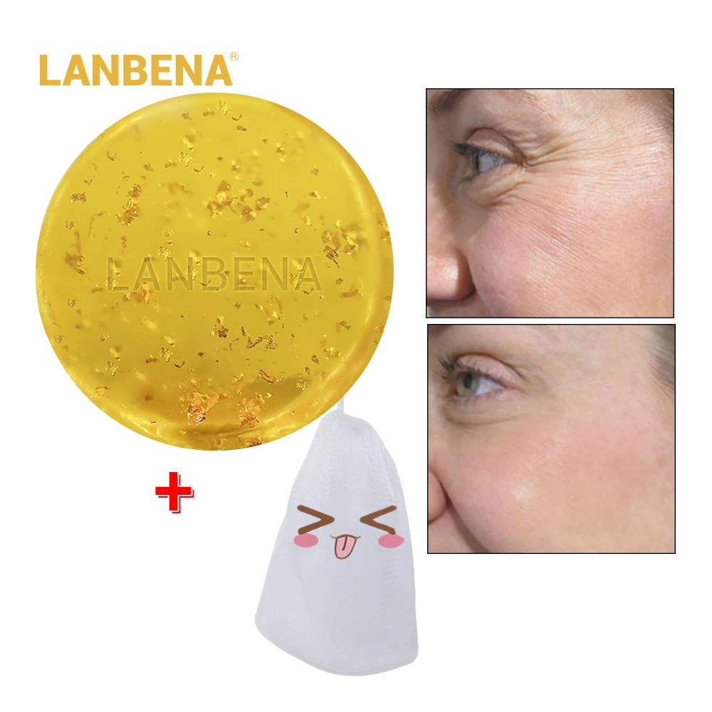 

LANBENA 24K Gold Handmade Soap Anti-Aging Seaweed Deep Cleansing Moisturizing Nourishing Whitening Anti-Wrinkle Beauty Face Care