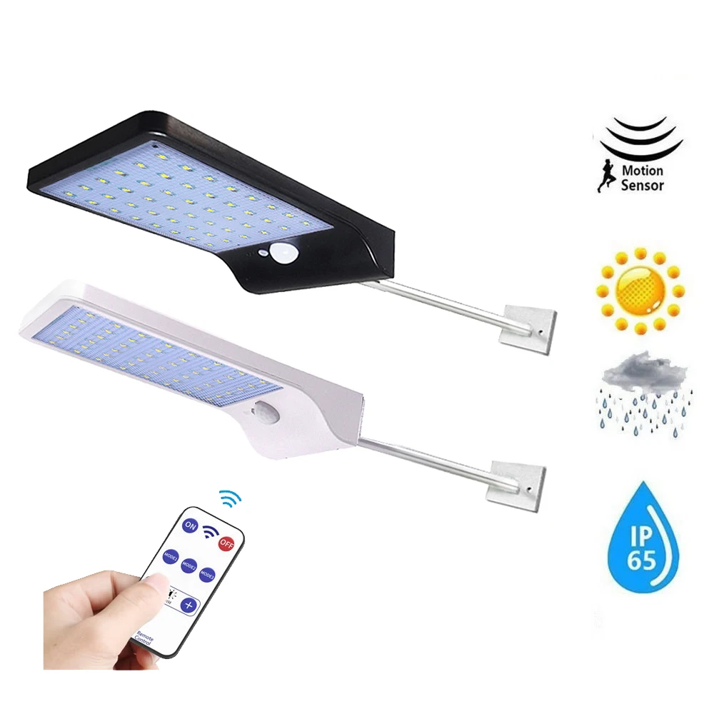 

remote 48/36 LED Solar powered Wall Lamp PIR Motion Sensor Waterproof Light Bulb Garden Light Outdoor Path Security 2 way