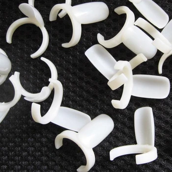 

50pcs/set White Nail Art UV Gel Builder Showing For Bottle Shelf Ring Polish Color DIY Practice Tips Display Card Manicure Tool