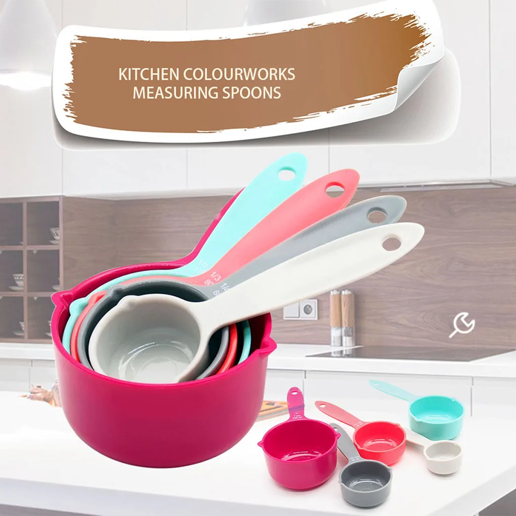 5pcs/set Measuring Spoon Set Colorful Plastic Baking Measure Sugar Cake Kitchen Cup | Дом и сад