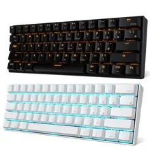 61 teclado com fio bluetooth modo duplo 60% dourado/gelo azul backlit 61 teclado mecânico portátil chave do jogo