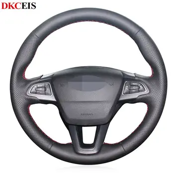

DIY Black Soft PU Leather Car Steering Wheel Cover for Ford Focus 3 2015-2018 Kuga 2016-2019 Escape C-MAX Ecosport 2018-2019