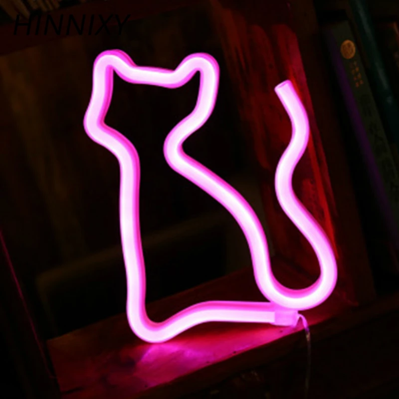 Cat Pink ZMISHIBO Animal Neno светодиодный ночник с кошкой для детской спальни, прикроватная лампа с USB батареей, настольная лампа для рождественской вечеринки, ночной Светильник s - Испускаемый цвет: Cat Pink