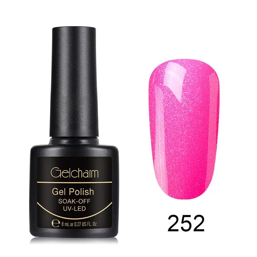 Gelcharm 8 мл Glassic многоцветная серия Гель-лак для ногтей УФ светодиодный отмачиваемый гель лак для ногтей Блеск Дизайн ногтей салон маникюр - Цвет: 252