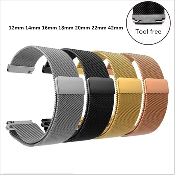 

12mm 14mm 16mm 18mm Milanese Stainless Steel Mesh Watch Band Replacement Metal Band for Most Watch Band