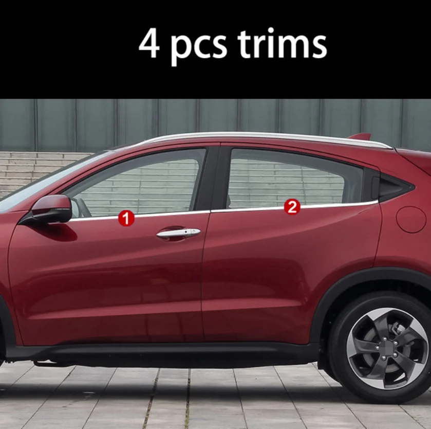 Нержавеющая сталь окна автомобиля планки для honda hrv honda vezel - Цвет: 4 pcs trims