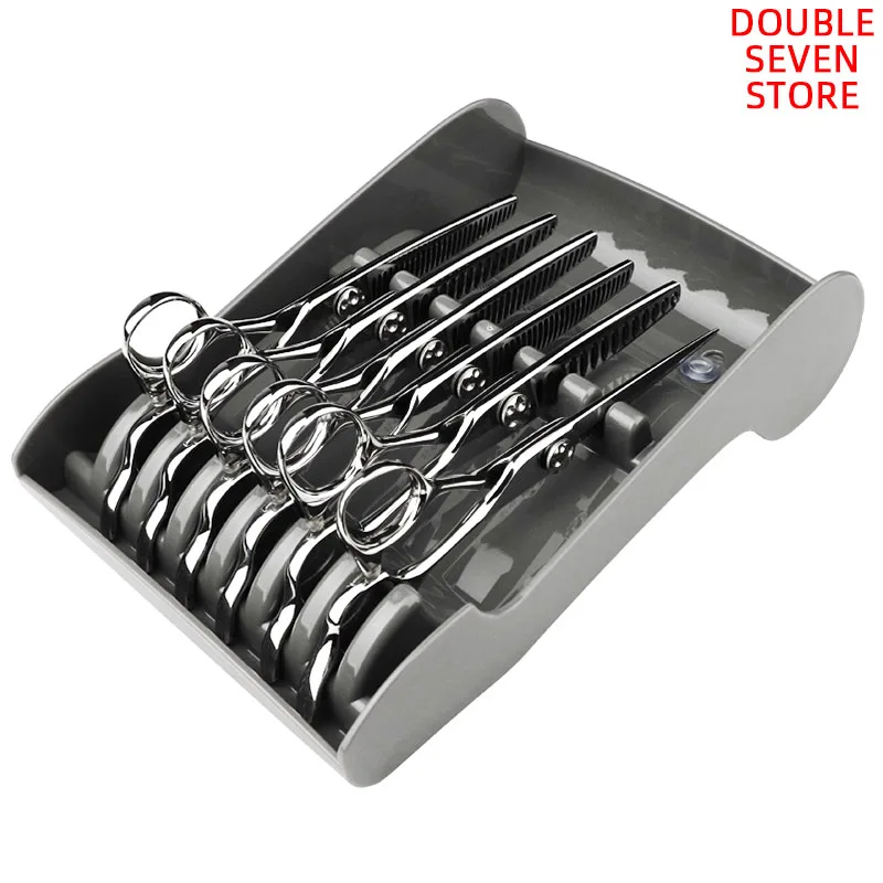 Hair Scissor Holder Rack Salon Shears Stand Rack Case 6 Slot Hair