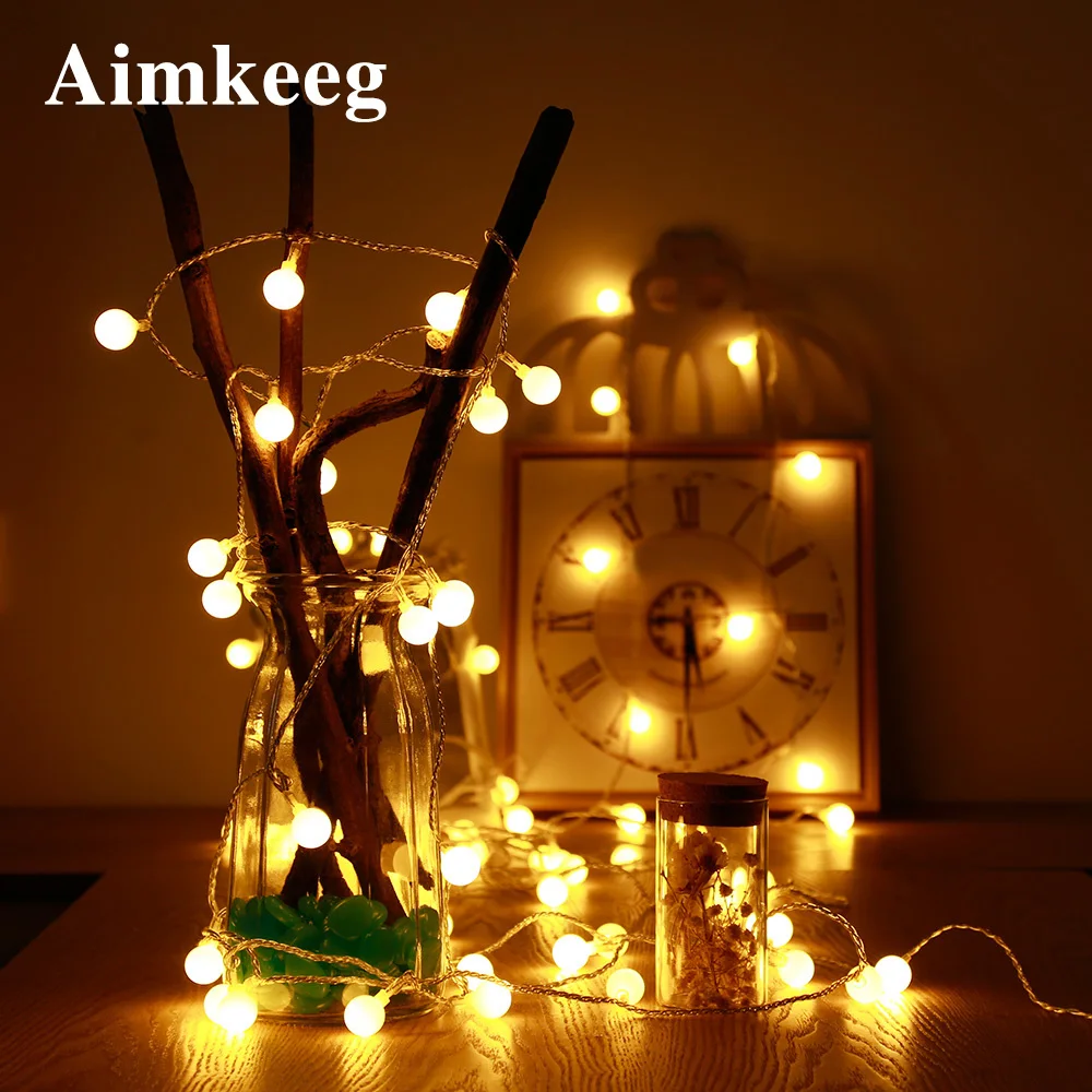 Aimkeeg 10 м 80 светодиодная гирлянда, красочные сказочные огни, гирлянда для праздника, Рождественская елка, лампа, декор комнаты, огни, садовые, вечерние, украшения