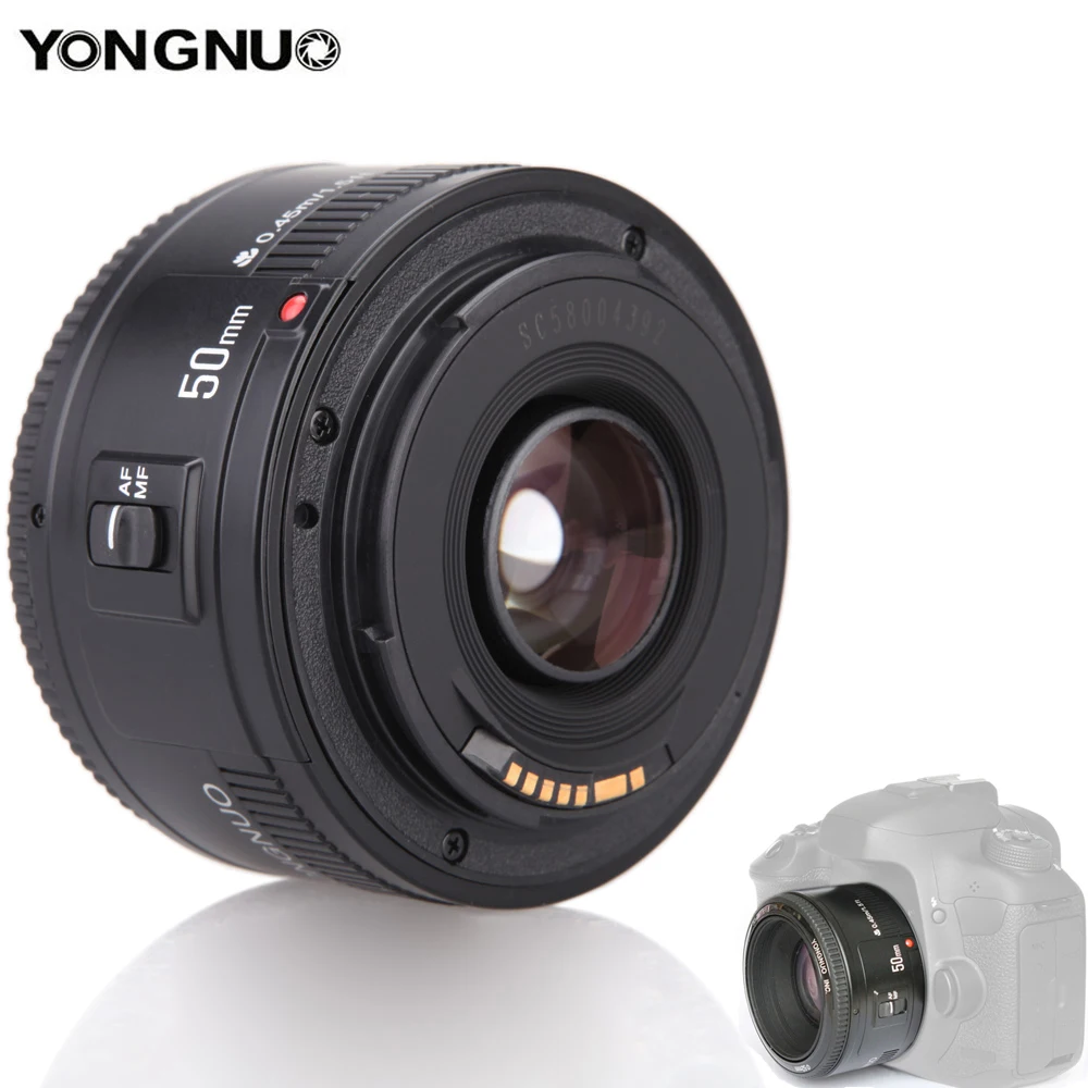 Объектив YONGNUO YN50mm F1.8 YN EF 50 мм f/1,8 AF объектив YN50 апертура Автофокус Объектив для Canon EOS 60D 70D 5D2 5D3 600d DSLR камеры