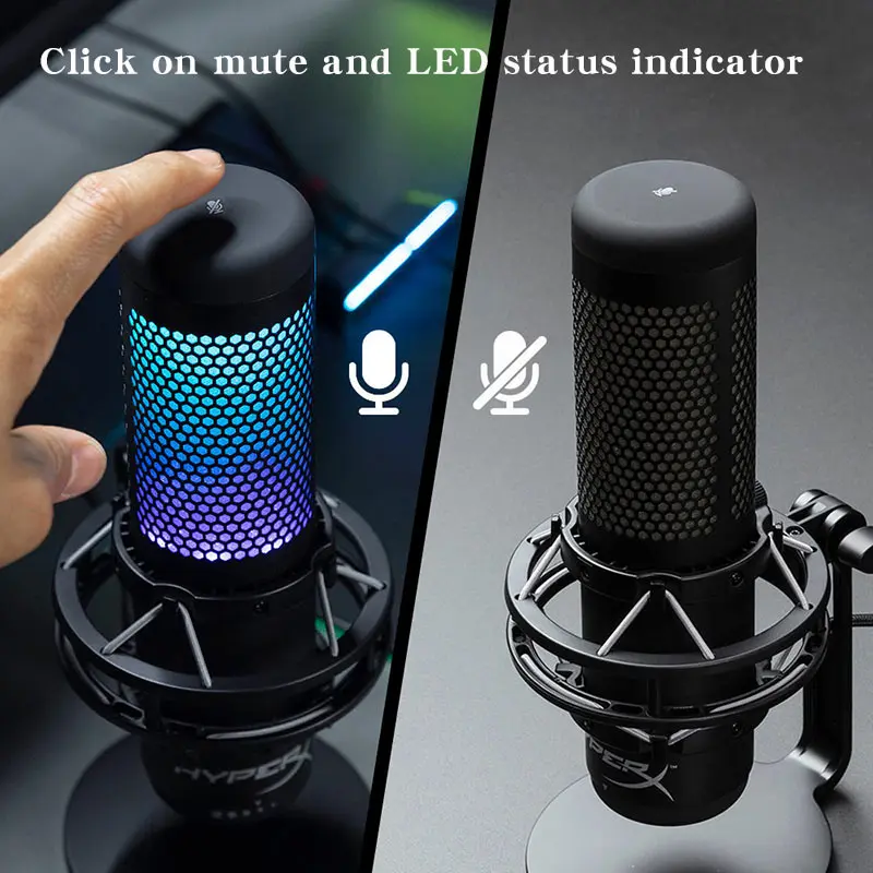 Original Hyperx Quadcast S Professionnel Rgb Usb Condenser Microphone For Pc Ps4 Mac And Discord Teamspeak Youtube Xsplit Obs Microphones Aliexpress