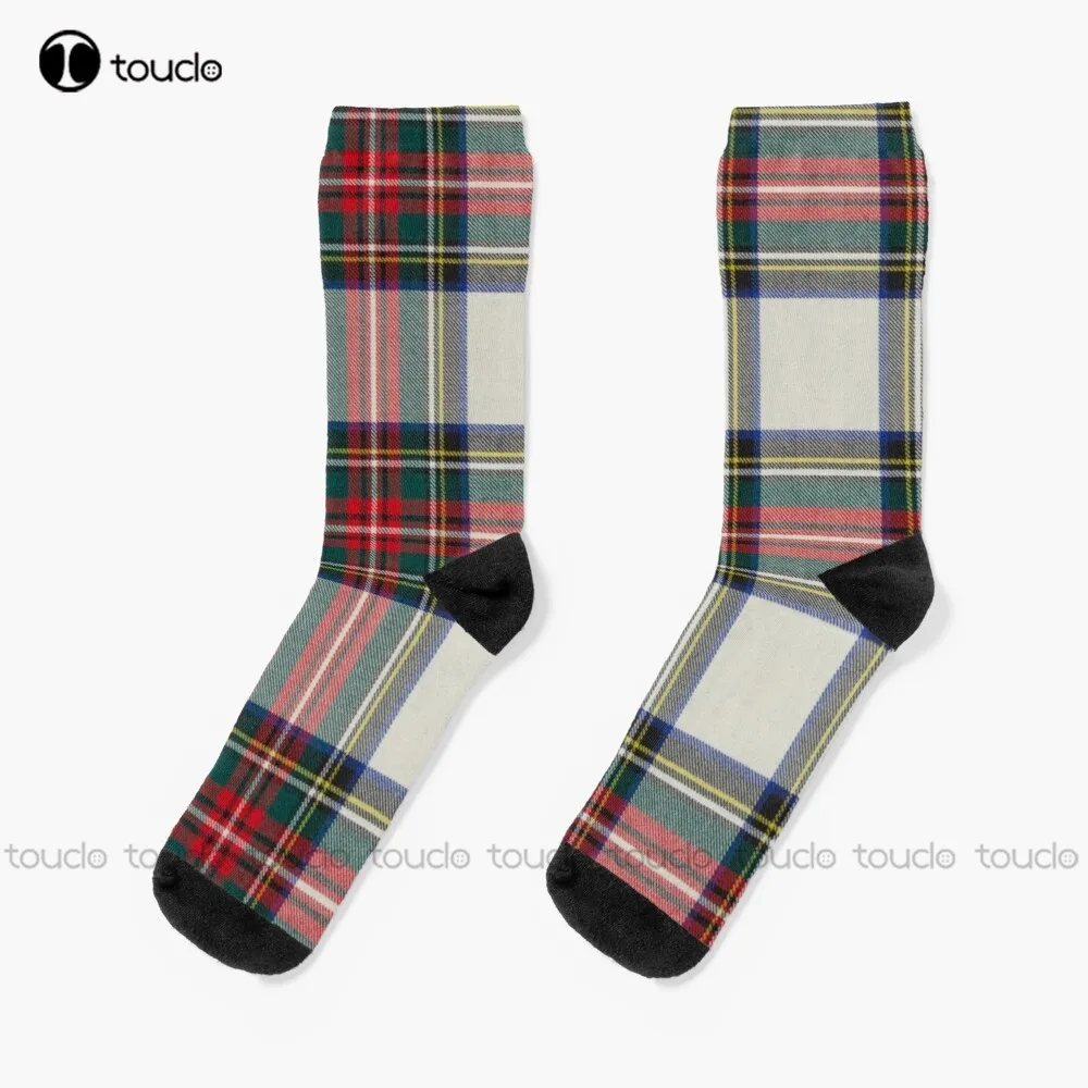 Stewart Dress Scottish Tartan Socks Women Workout Sockss Personalized Custom Unisex Adult Teen Youth 360° Digital Print | Женская