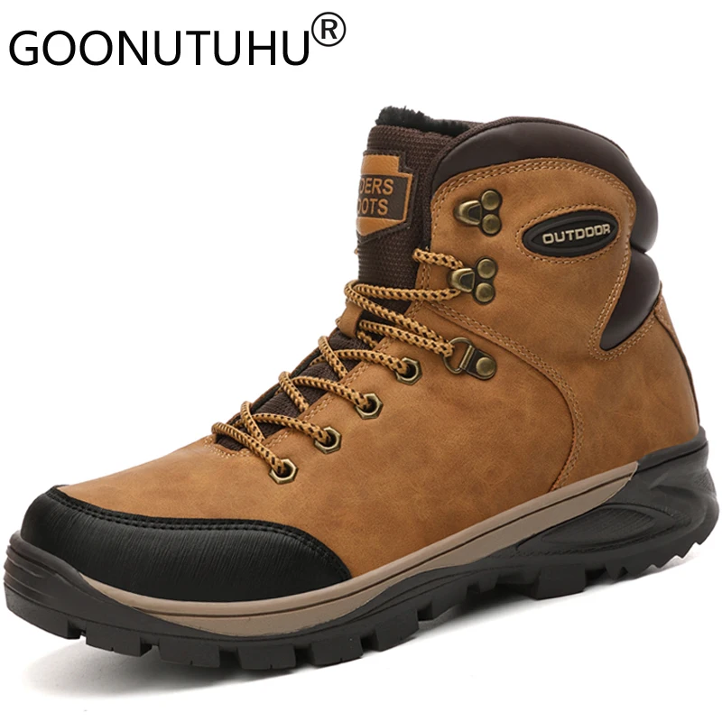 

2019 winter men's snow boots casual leather shoes high top sneakers male army ankle boot man timber land military boots for men
