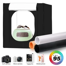 Foto Studio Tabelle Schießen Weiche Boxen, 50x50CM Tragbare Faltbare Dimmbar Professionelle Fotografie Licht Zelt Kit Mit Hintergrund