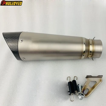 High Quality Titanium Alloy Customized ID:51mm/61mm/63mm Universal Motorcycle Exhaust Muffler Escape for Z900 GSXR1000 R6 MT07