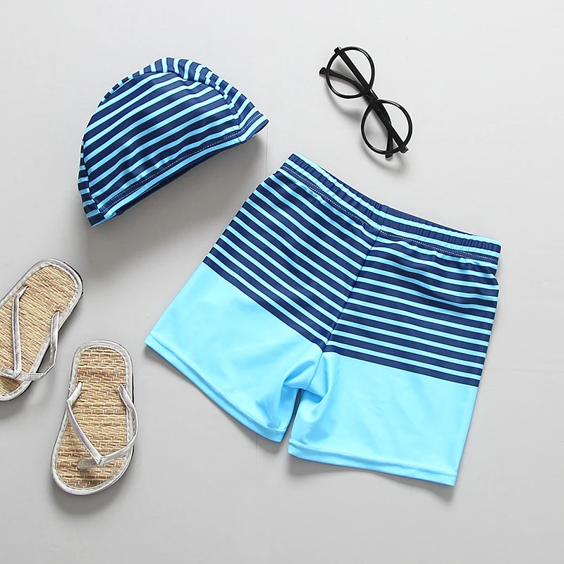 Купальный костюм для малышей с шапкой; UV50; пляжные шорты для мальчиков; одежда для купания с рисунком; детский купальный костюм для бассейна