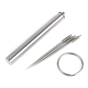 

4pcs Outdoor Recycling Titanium Alloy Toothpicks Travel Toothpick Storage with Portable Tube Toothpicks Holder
