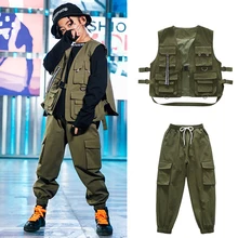 Детские танцевальные костюмы в стиле хип-хоп для мальчиков, свободный костюм в стиле хип-хоп для Детей современные джазовые костюмы для выступления SL2206