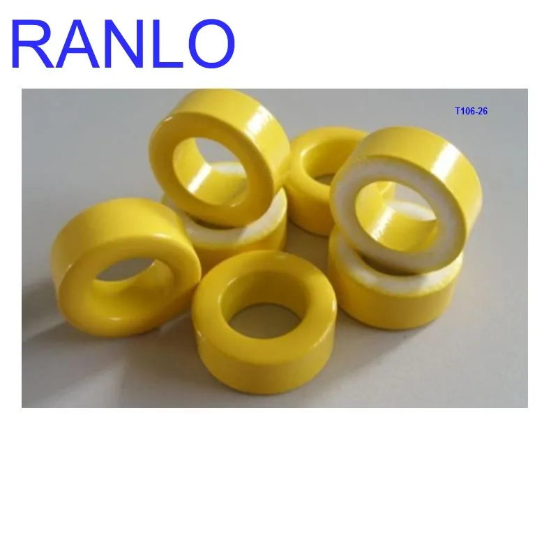 19.5 x 33.5 x 11.1mm Yellow White 10pcs Ferrite Chokes Ring Iron Powder Inductor Ferrite Rings sourcing map Toroid Core