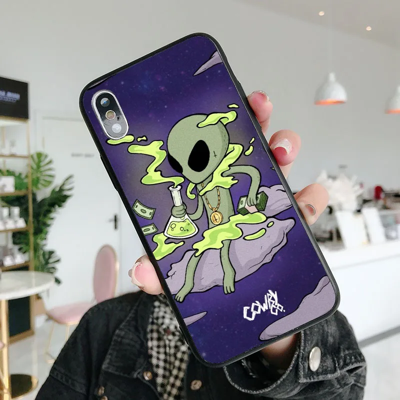 Эстетика милый мультфильм инопланетное пространство НЛО Мягкий силиконовый чехол для телефона iPhone XR MAX XS X10 6Plus 6 6S 7Plus 8Plus SE 5s 7 8 - Цвет: TPU