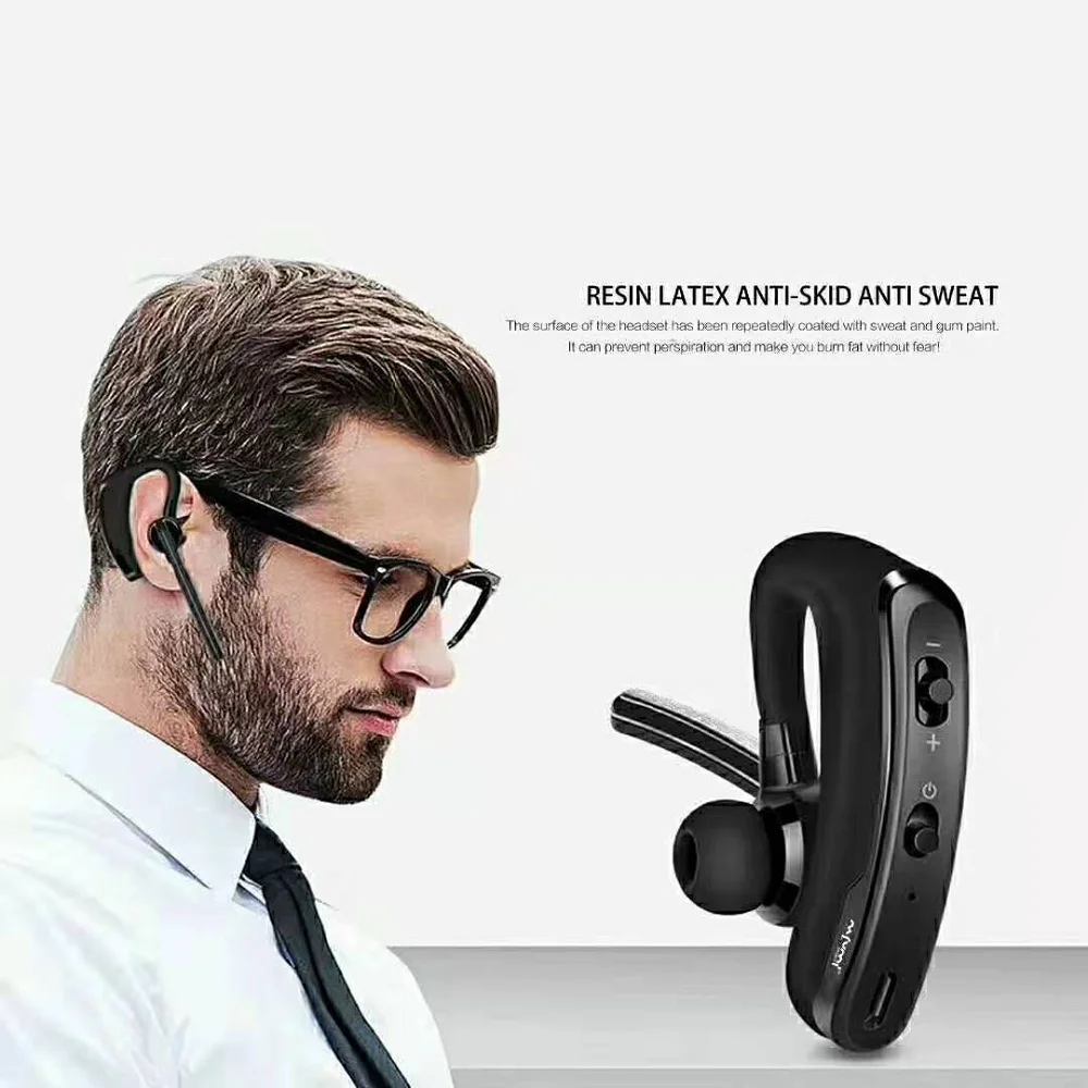 Handsfree Wireless Car Bluetooth Earphones Noise Control Business Bluetooth Headset Fast Charging Headphone with Mic Earburd
