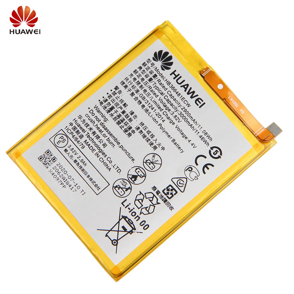 Оригинальная запасная батарея HB366481ECW для Huawei P9 Lite honor 8 lite 5C Ascend G9 P20 y6 II Nova 3e Y6 prime
