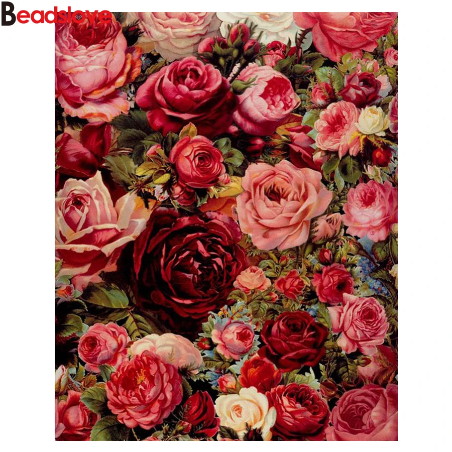 Full Drills 5D DIY Diamond Painting red roses flowers Cross Stitch Embroidery Classical style hobby gift decoration | Дом и сад